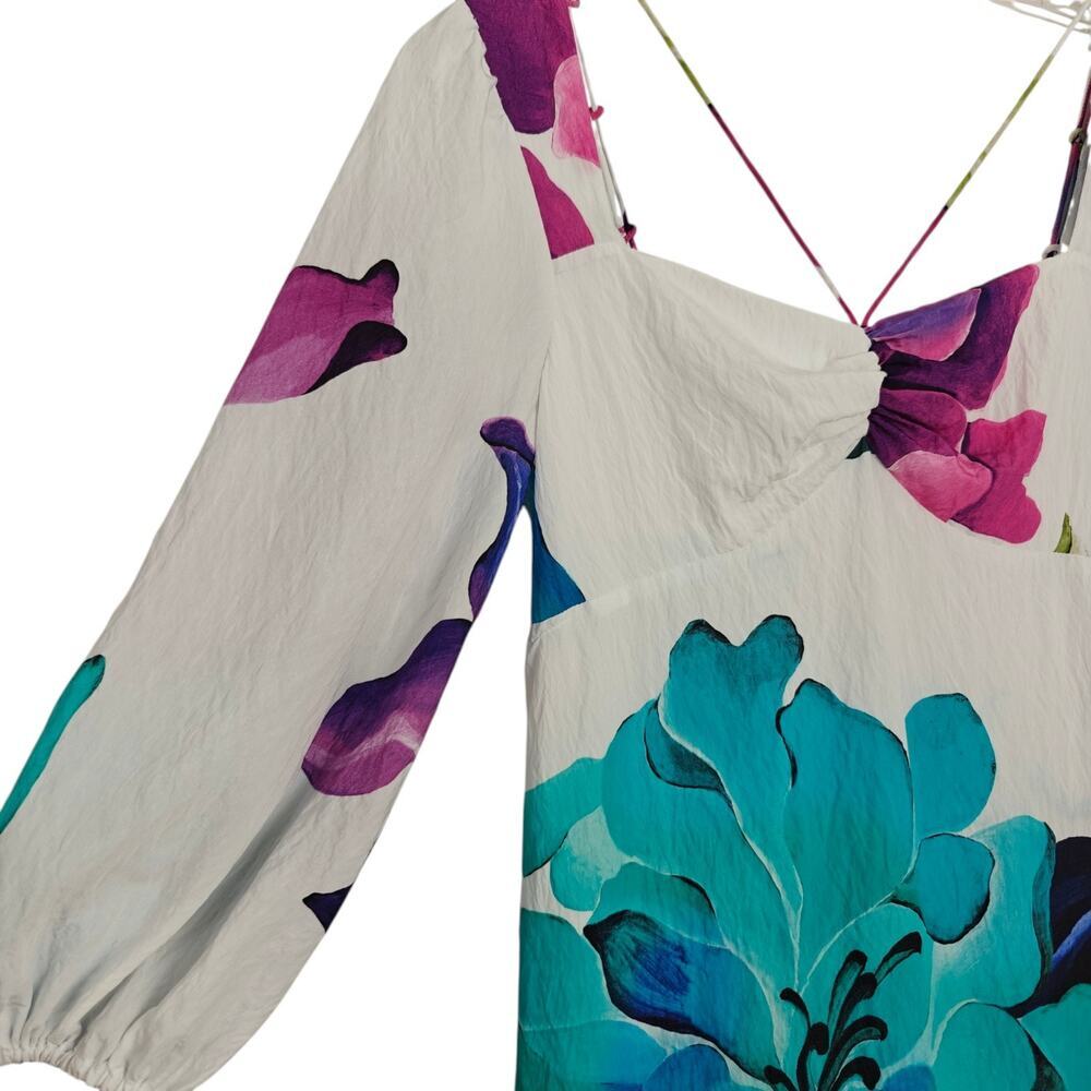 Anthropologie Maeve Floral Printed Midi Dress Size 2 Watercolor Spring Feminine - Picture 4 of 15